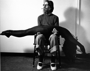 Lawrence and Miriam Adams in Miriam's work 'Watch Me Dance You Bastards', 1978.